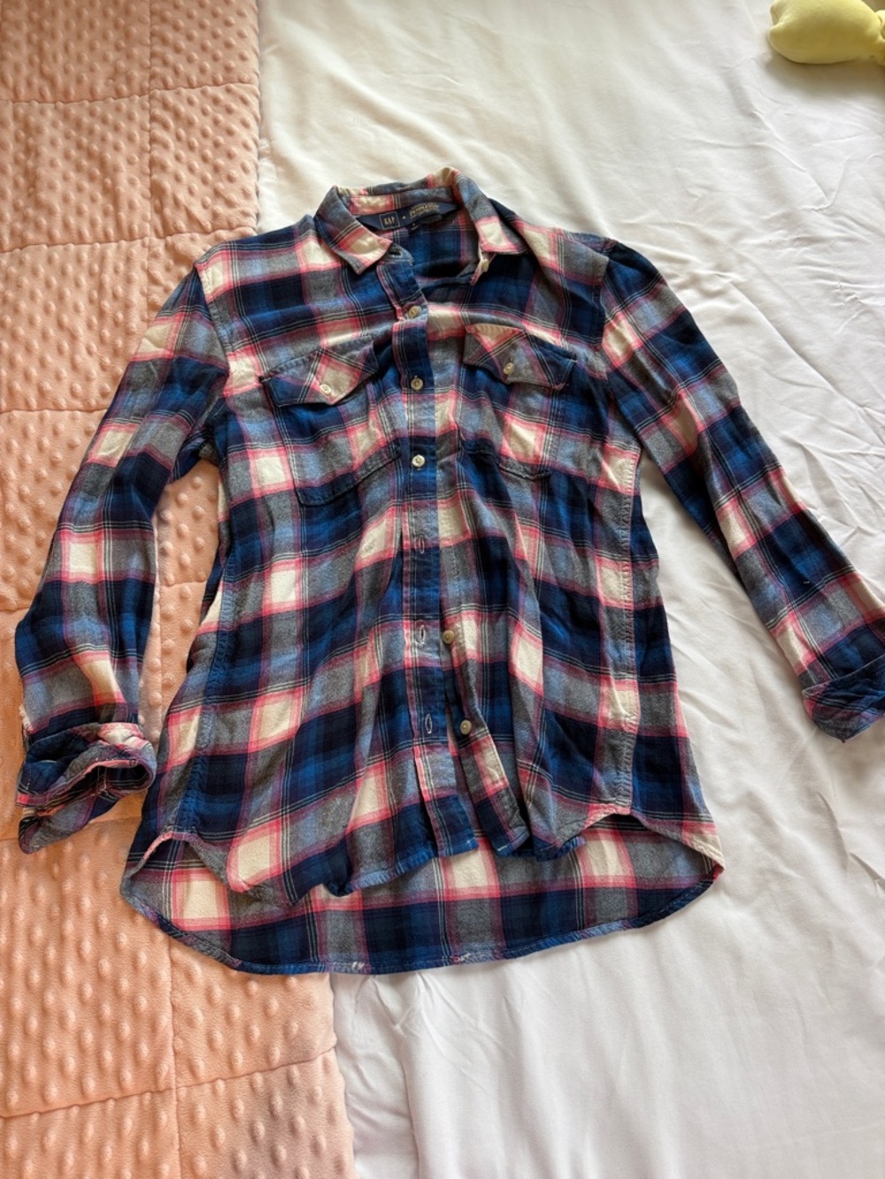 Pendleton Blue and Pink Plaid Button-Down Shirt